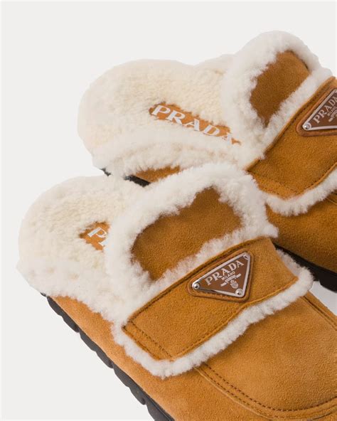 shearling slippers prada|Shop Prada Shearling Slippers .